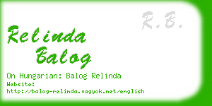 relinda balog business card